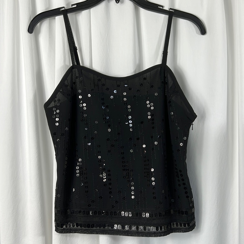 New York & Company S Black Sequin Formal Cami